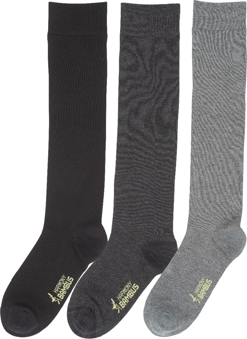 3-15 pairs of bamboo viscose knee socks MELANGE soft edge without rubber unisex