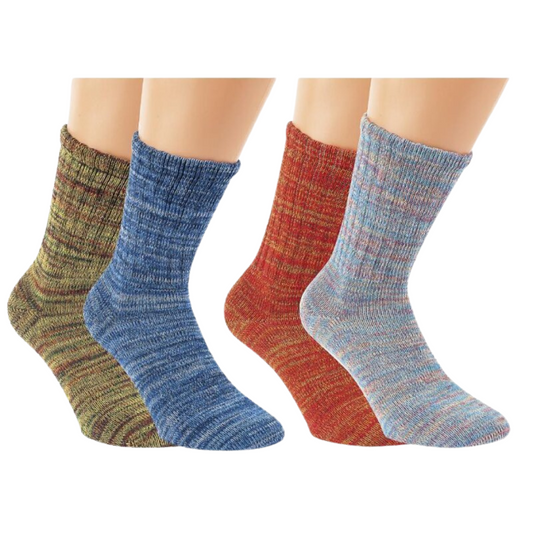 Bunte Bambus Viskose Socken mit extra starkem Garn. Multicolor grün blau rot und hellblau.