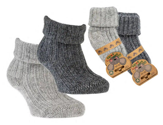2 pares de calcetines de lana orgánicos para bebés GOTS calcetines de lana noruegos niña niño