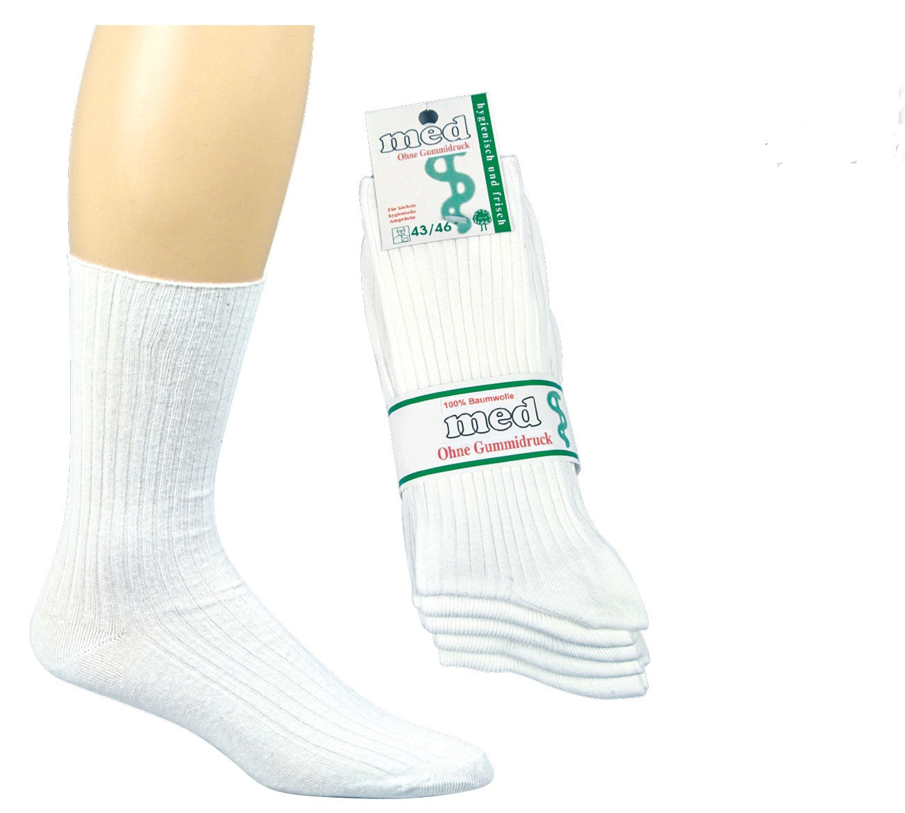 5-20 pares de calcetines de médico y enfermera resistentes al agua 100% algodón sin estampado de goma, blancos