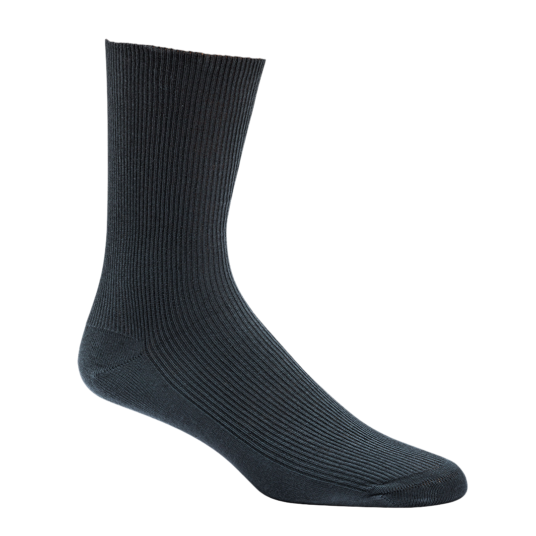 3|6 Paar Baumwollsocken ohne Gummidruck, klassische schwarze Rippensocke aus 100% Baumwolle, druckfreier Komfort-Bund, verfügbar in verschiedenen Größen für Damen und Herren