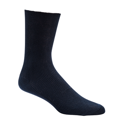 Bequeme 3|6 Paar Baumwollsocken ohne Gummidruck in Marine, klassische Rippenstruktur aus 100% Baumwolle, perfekt für empfindliche Füße, verfügbar in verschiedenen Größen für Damen und Herren