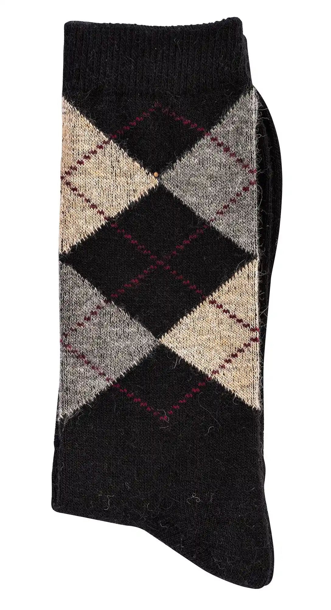 3 o 6 pares de calcetines de cuadros con lana de alpaca para hombre y mujer