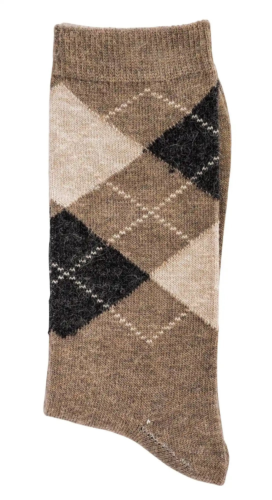 3 o 6 pares de calcetines de cuadros con lana de alpaca para hombre y mujer