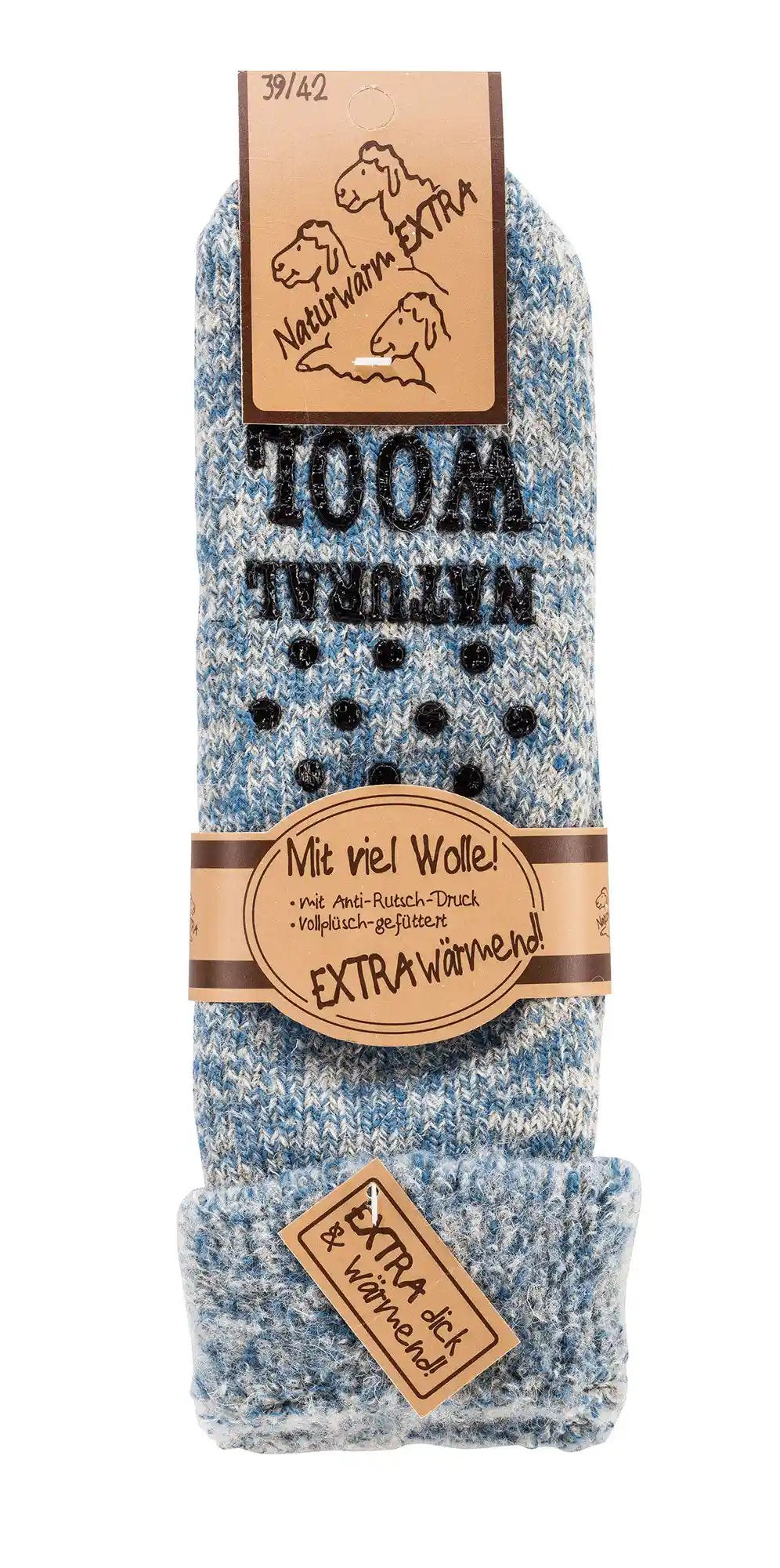 1 pair of MEGA 65% wool thermal ABS socks home socks anti-slip size 35-50