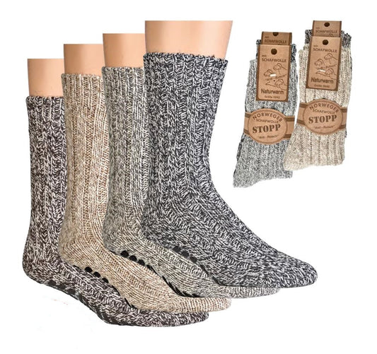 2 pares de calcetines noruegos antideslizantes talla ABS. 35 - 50 4 colores 49% lana mujer hombre