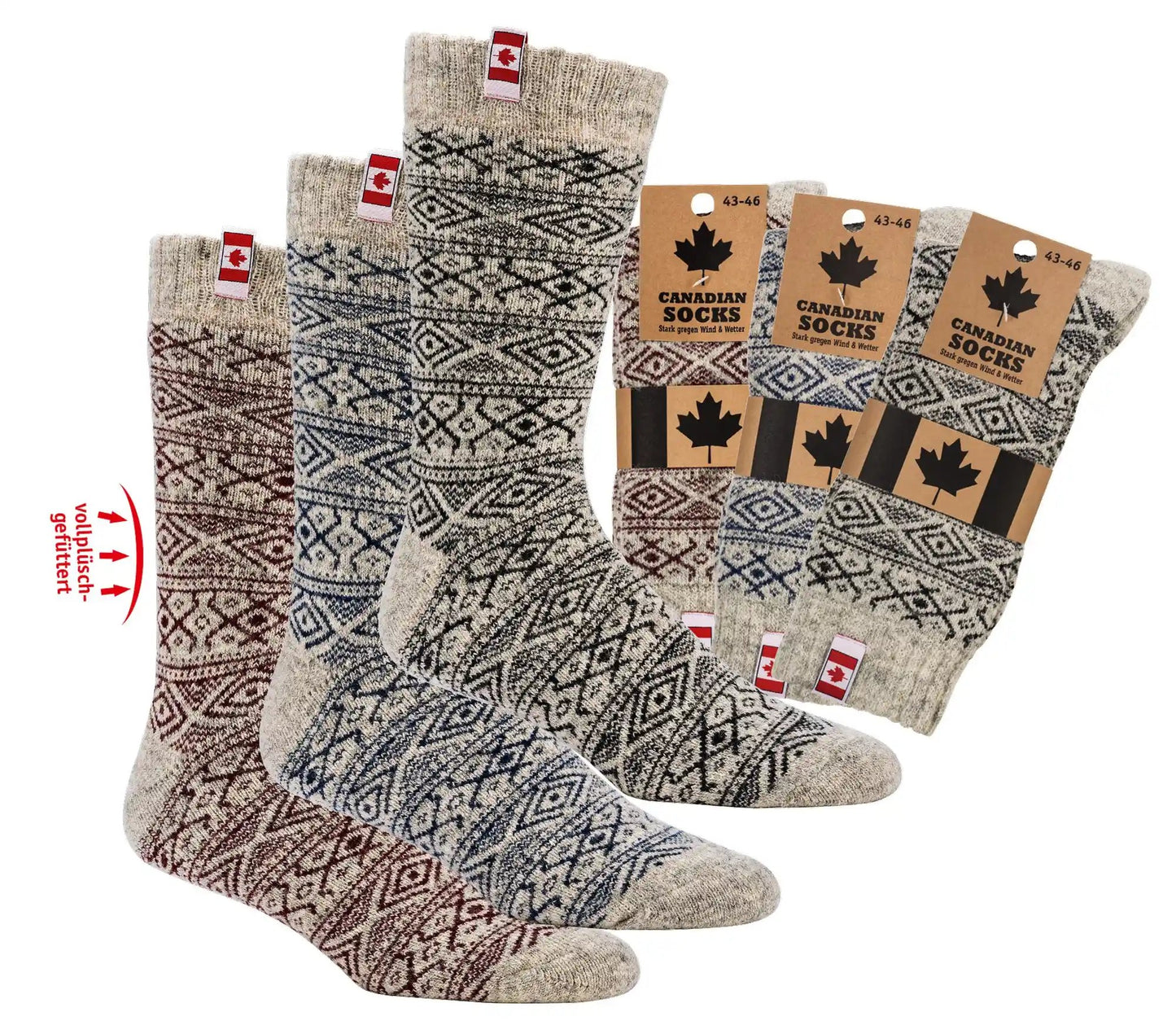 THERMO Norweger Socken Wollsocken Damen Herren Kinder