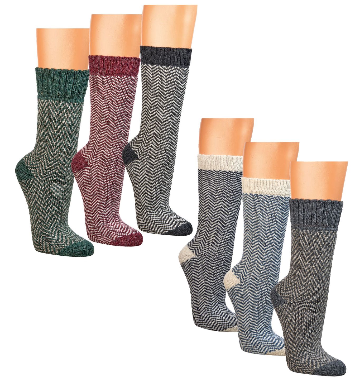 Fishermen Style Wollsocken mit Alpaka, 2er-Pack – verschiedene nordische Farbstellungen