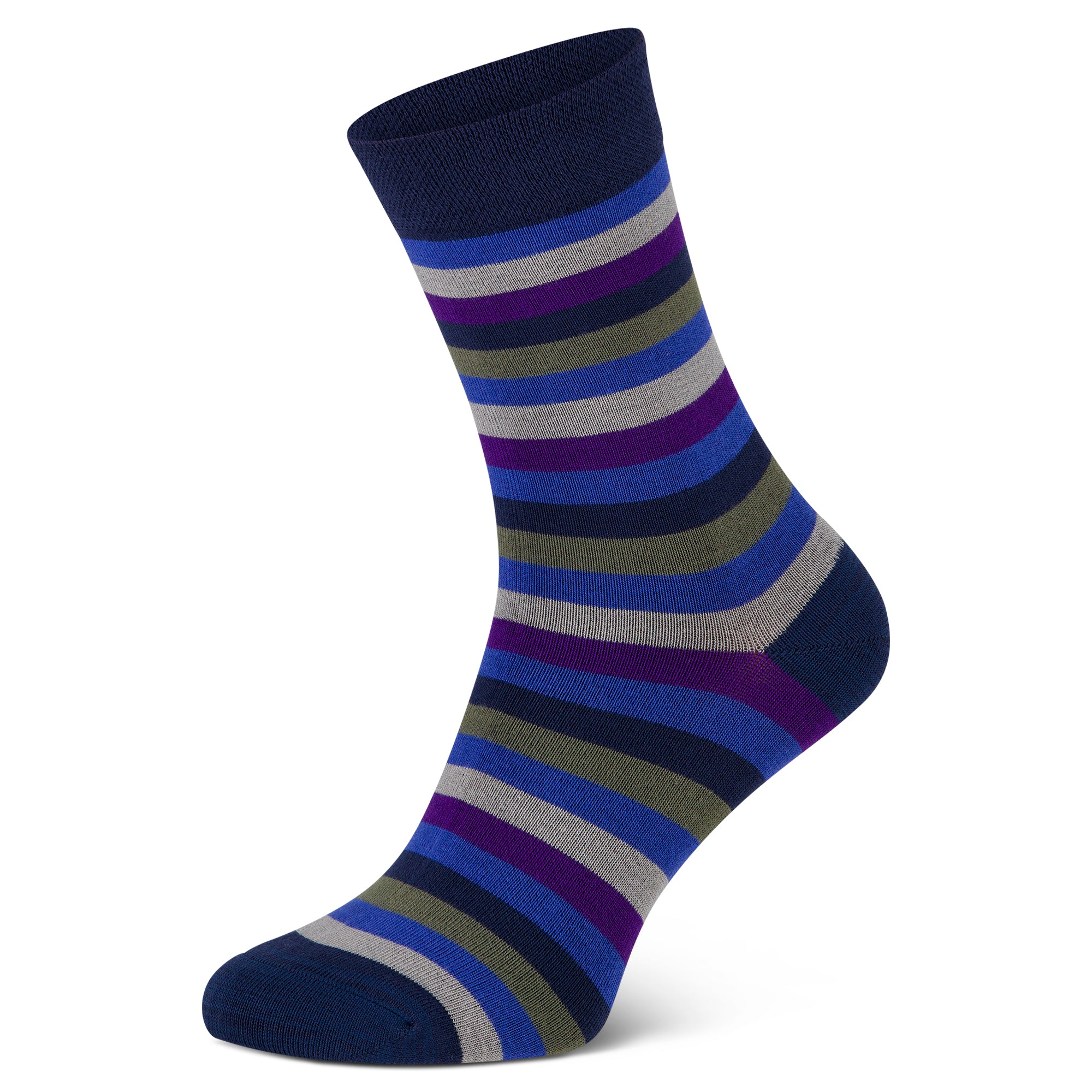 Bambus Viskose Socken mit Ringeln in Blau, Softrand, verstärkte Spitze und Ferse