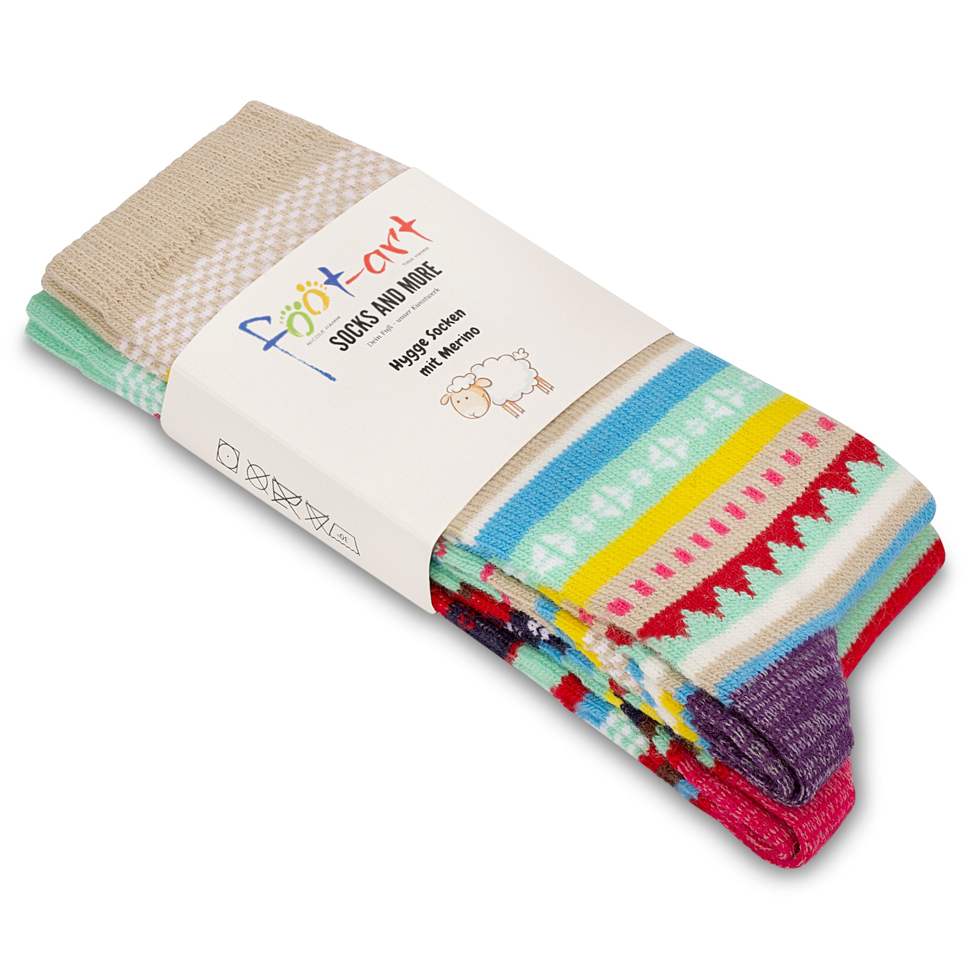 Merino Socken farbenfroh bunt
