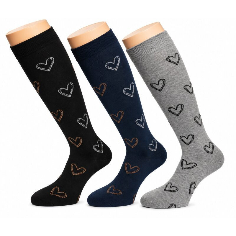 RS Harmony Love Bambus Socken für Damen mit Herzmotiven in Schwarz Marine und Grau