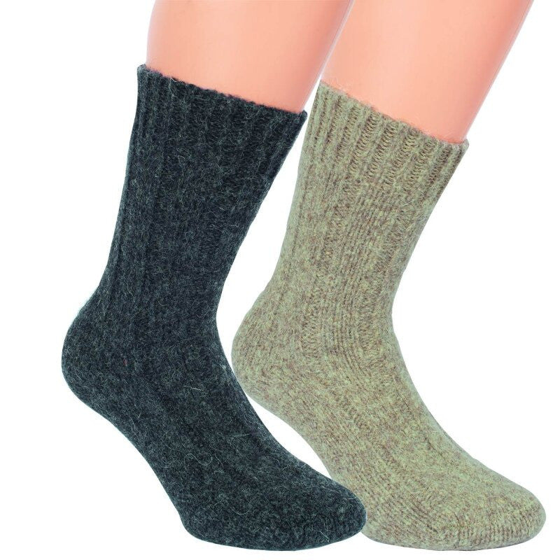 RS Harmony WILMA extra dicke Unisex Wollsocken mit 92 Prozent Wolle in Natur und Anthrazit