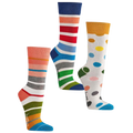 2 Paar fröhlich bunte Bambus Viskose Socken Damensocken ohne Gummi