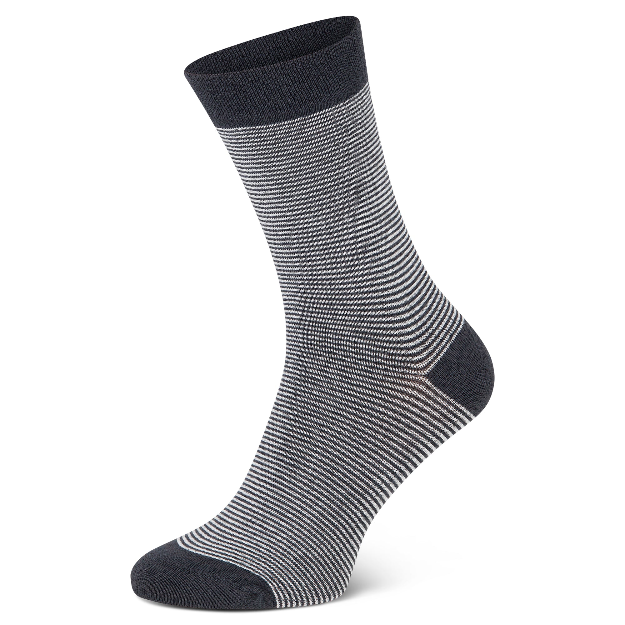 Bambus Viskose Socken in Grau für Damen und Herren mit feinen Ringeln