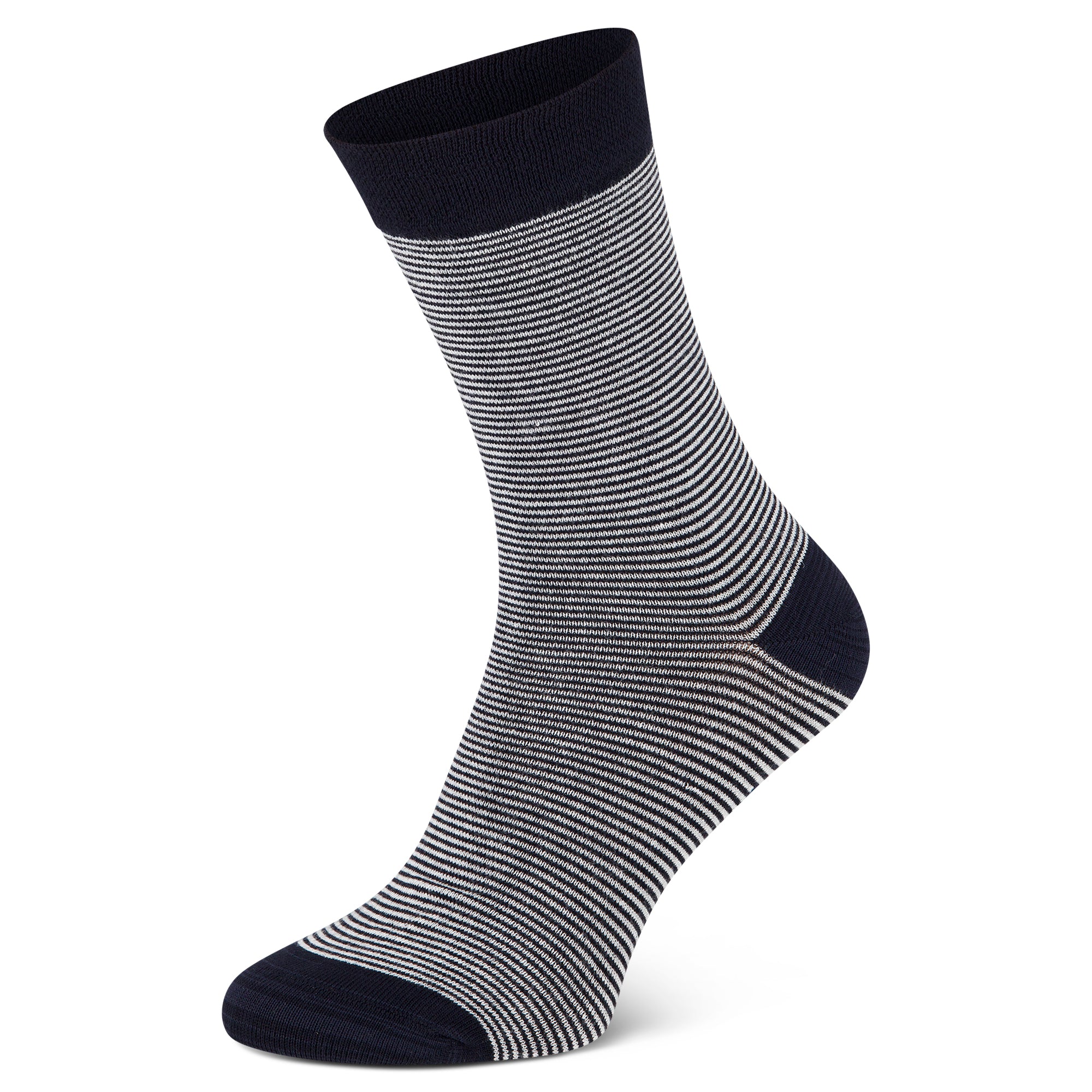 Bambus Viskose Socken in Marine für Damen und Herren mit feinem Ringelmuster