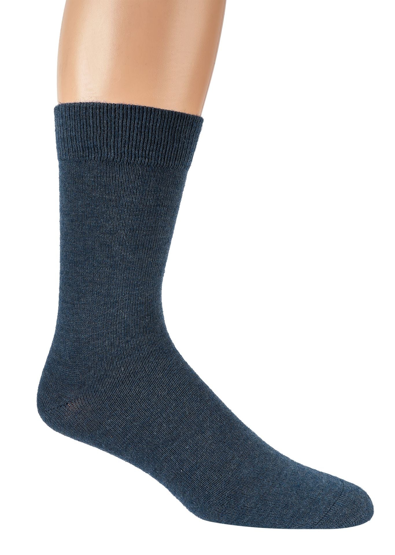 Dunkelblaue Wollsocke glattgestrickt, feine Qualität mit Alpakawolle, alltagstauglich