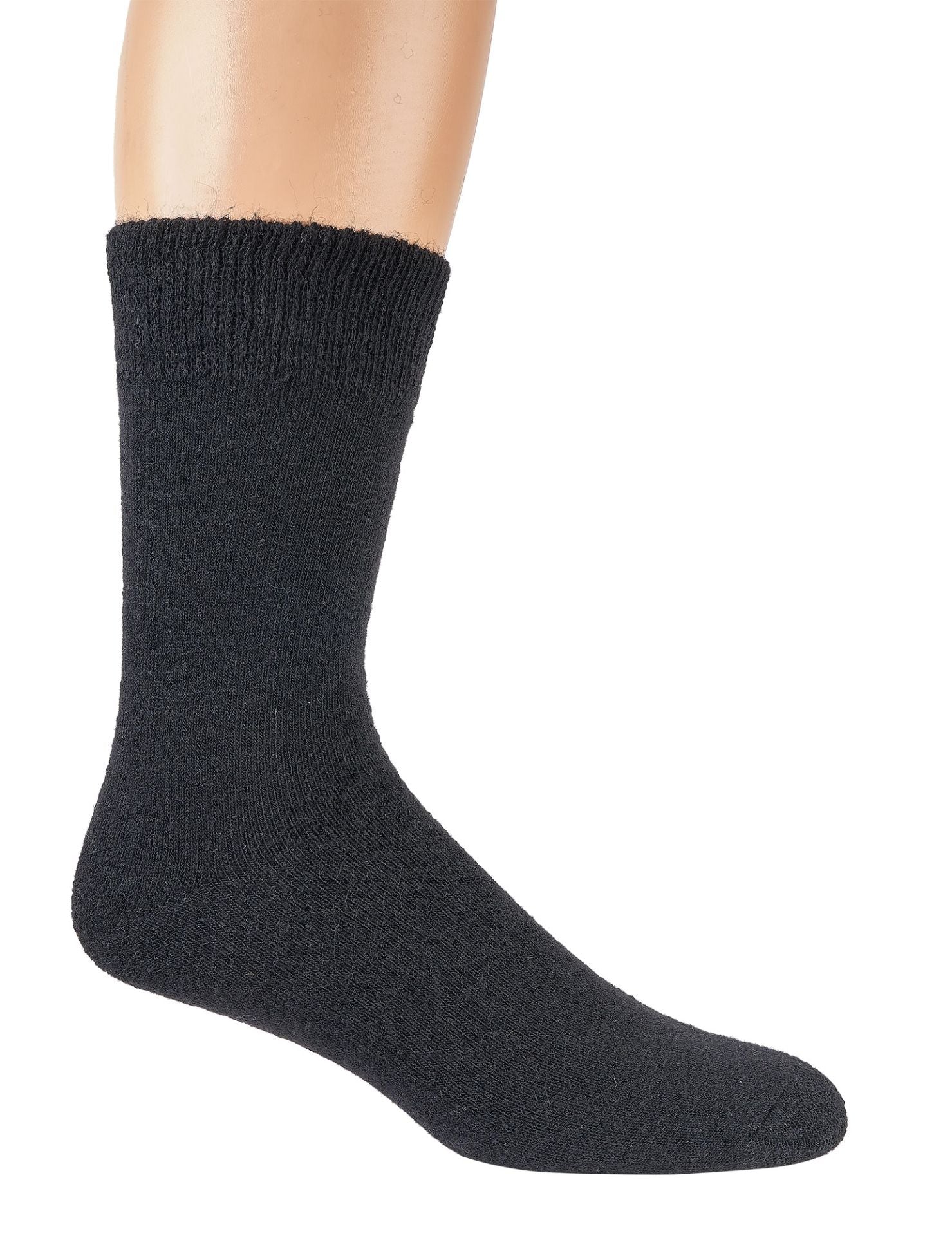 Schwarze Wollsocke mit Alpakawolle, warme Socken für Alltag und Winter, fein gestrickt