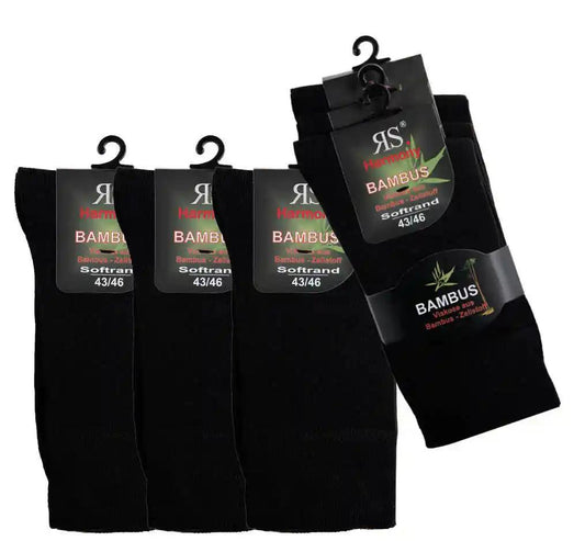 3-15 pairs of classic black bamboo viscose socks unisex