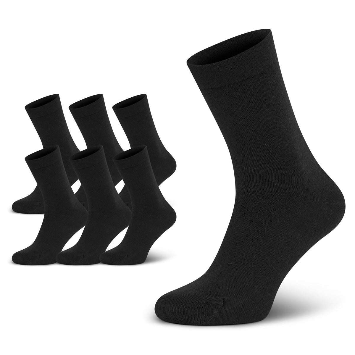 Schwarze foot-art care:line Diabetiker Socken im Mehrpack mit extra weitem Komfortbund