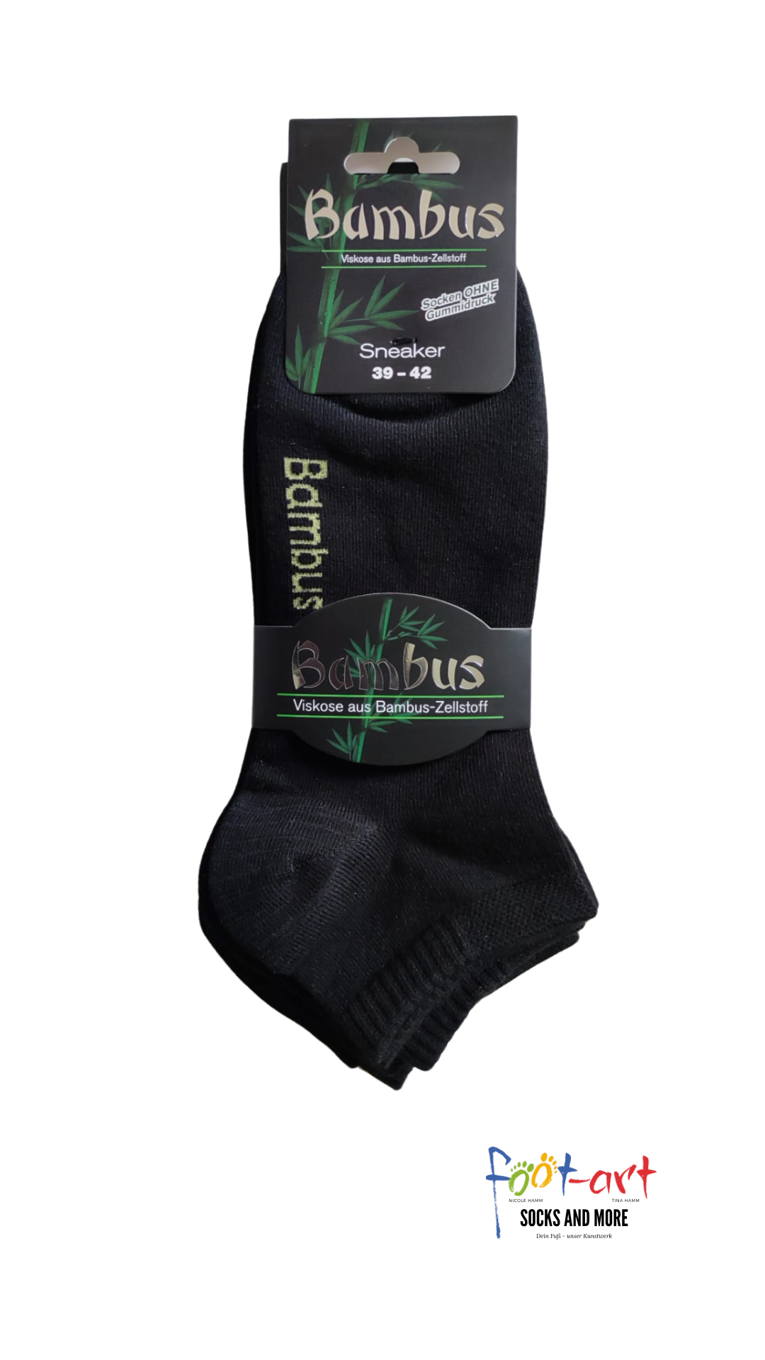 3-15 Paar Viskose Bambus Sneaker Socken ohne Gummi für Damen und Herren foot-art bamboo:line