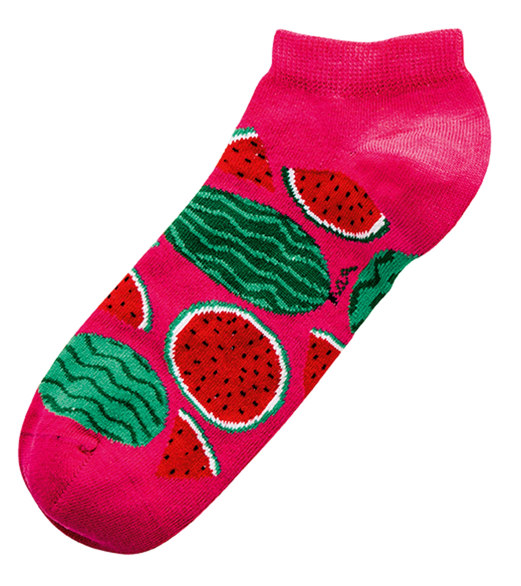 Sneaker Socke Motiv Melone rot pink