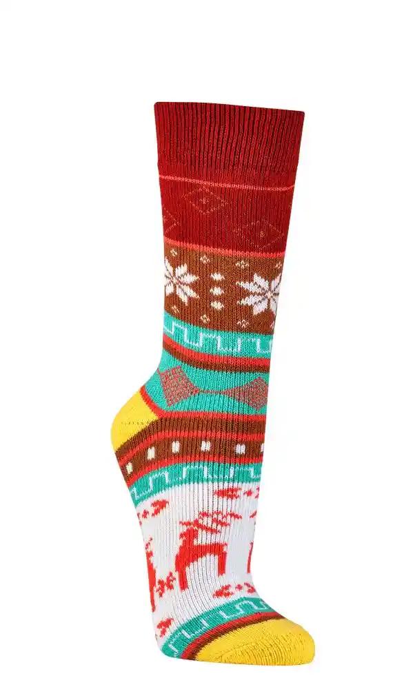 Bunte Hygge Norwegersocken in roten Farben assortiert, Baumwollsocken Winter mit Skandinavien Muster