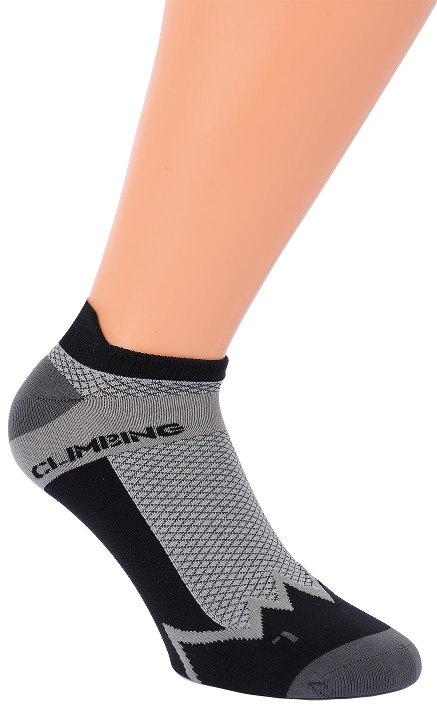 Climbing Socks in grau schwarz, federleichte Sportsocken für Klettern und Bouldern