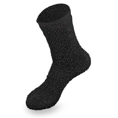 Schwarze Herren Kuschelsocken Bettsocken in Übergröße 39-50, flauschige Wellnesssocken aus weichem Polyester und Elasthan für optimalen Komfort und warme Füße