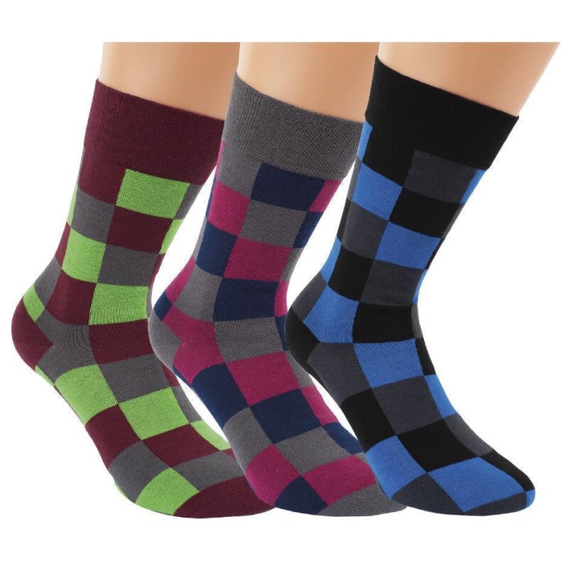 3-15 pairs of RS Harmony men's socks oversize with soft edge - cotton socks in 3 colors comfort without rubber print