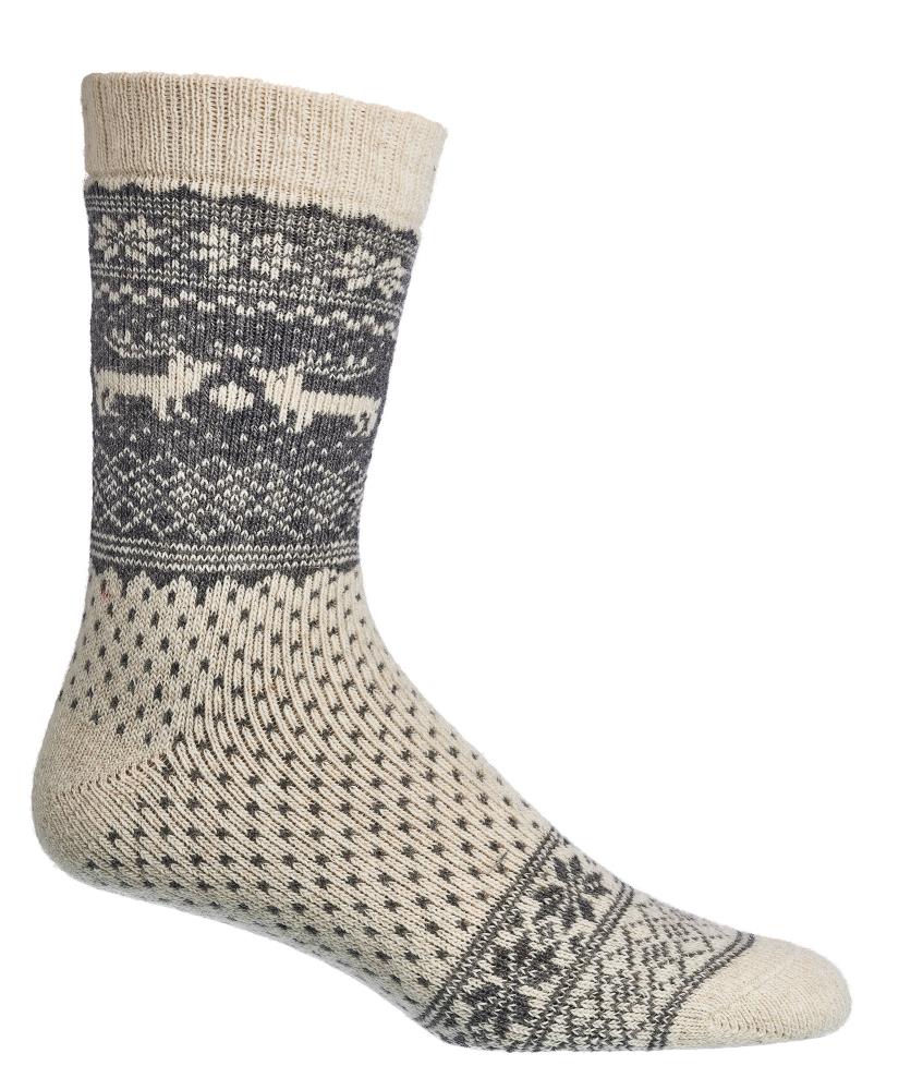 Norweger Socken wollweiß mit Merino und Alpakawolle, warme Unisex Wollsocken