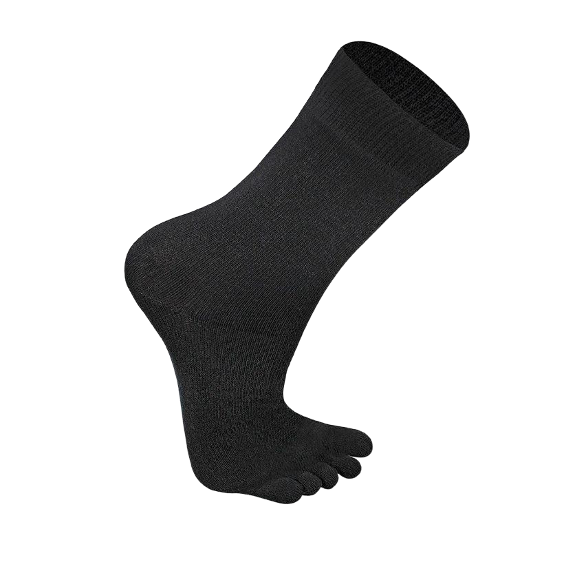 Schwarze Zehensocken aus Baumwolle unisex mit Komfortbund und einzeln gestrickten Zehen