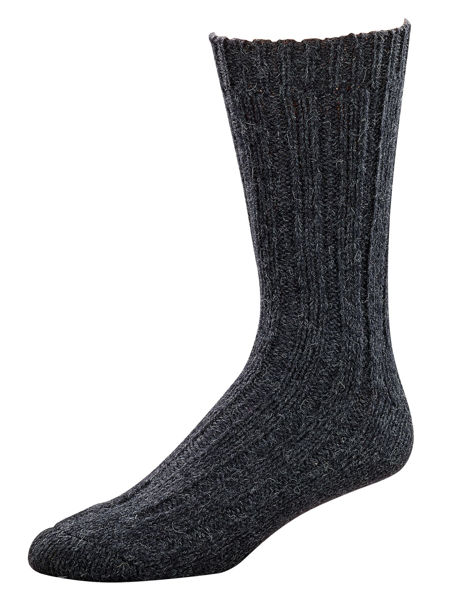 Anthrazit Wollsocken aus 100% Schafwolle Virgin Wool im Grobstrick, warme Wintersocke