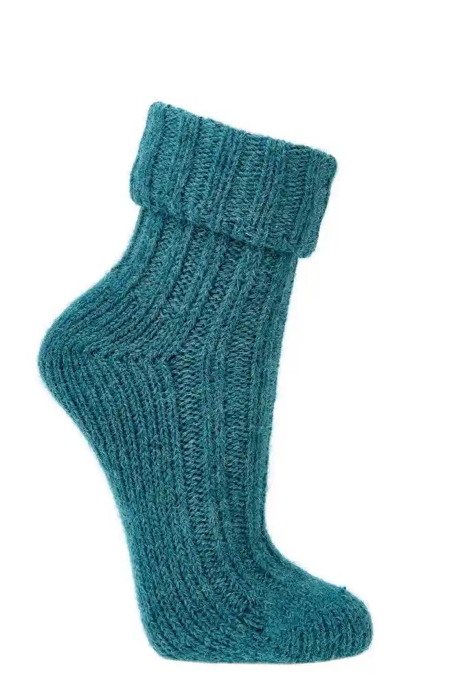 Petrol Wollsocken mit Alpakawolle, weiche dicke Qualität, 2 Paar, Trendfarbe
