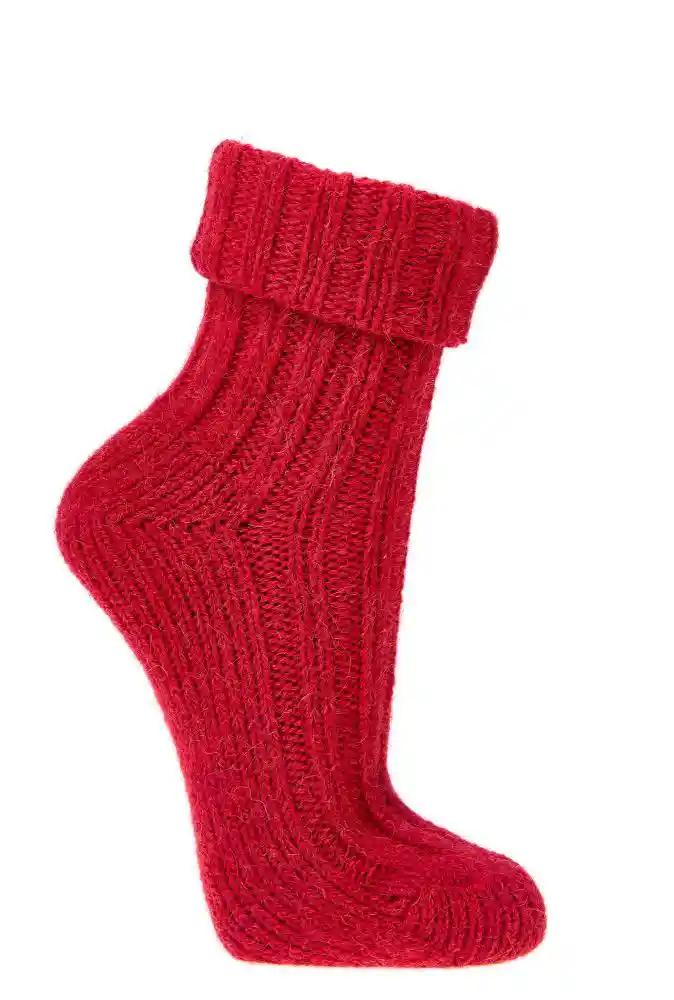 Rote Wollsocken mit Alpakawolle, weiche dicke Qualität, 2 Paar im Bündel