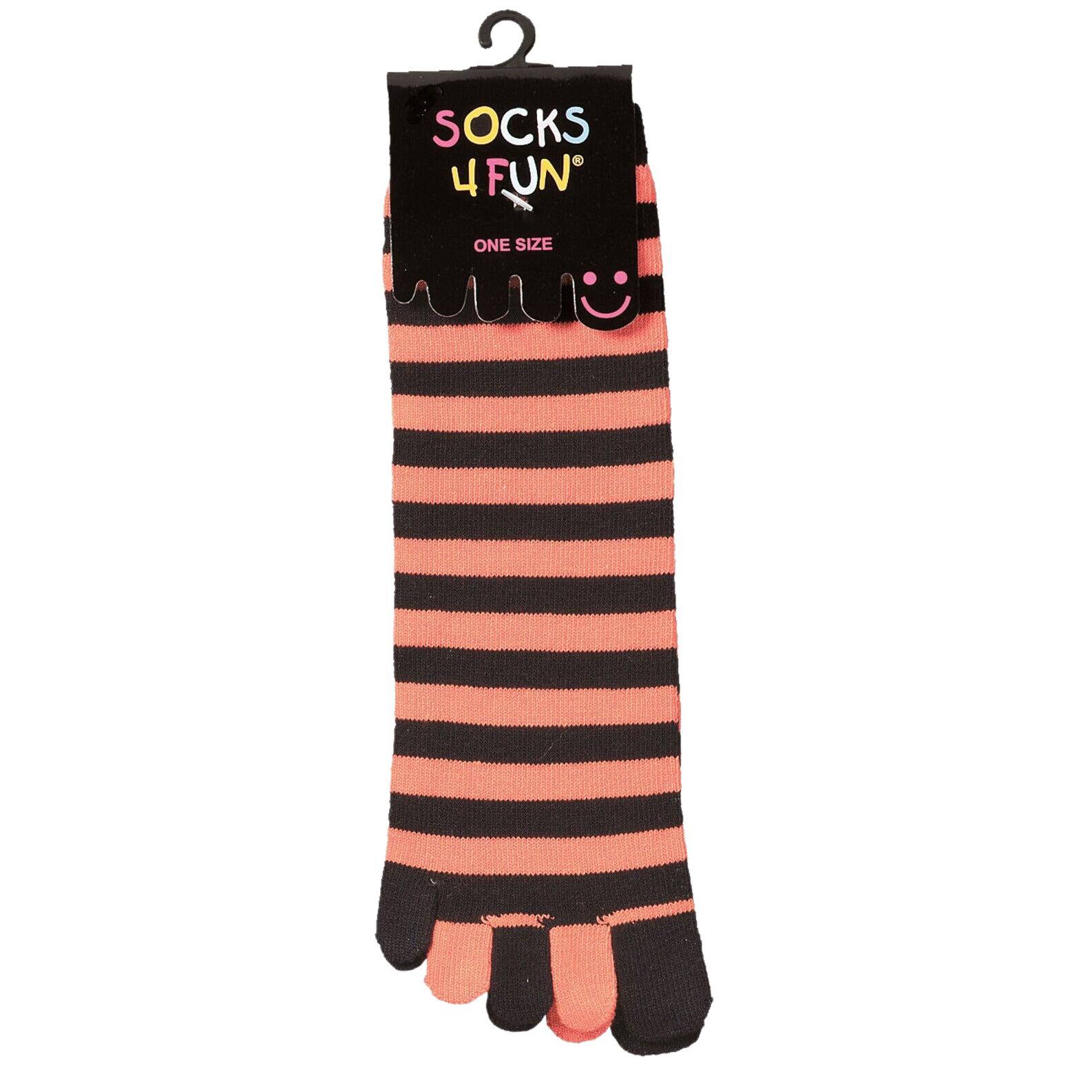Schwarz pinke Zehensocken aus Baumwolle im 2 Paar Pack, weiche 5 Finger Socken in Einheitsgröße