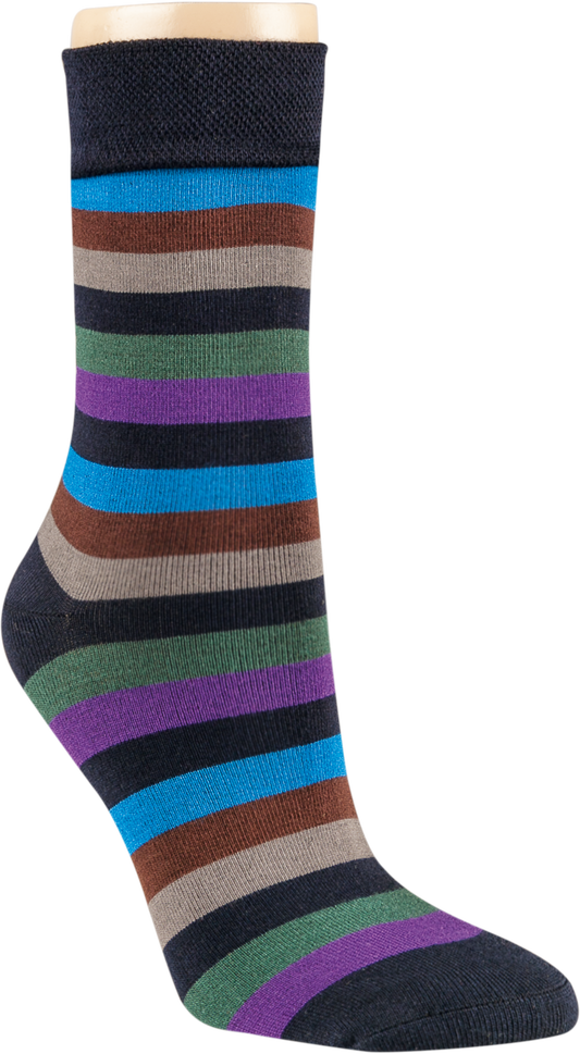3-15 pairs of bamboo viscose socks striped soft edge without rubber