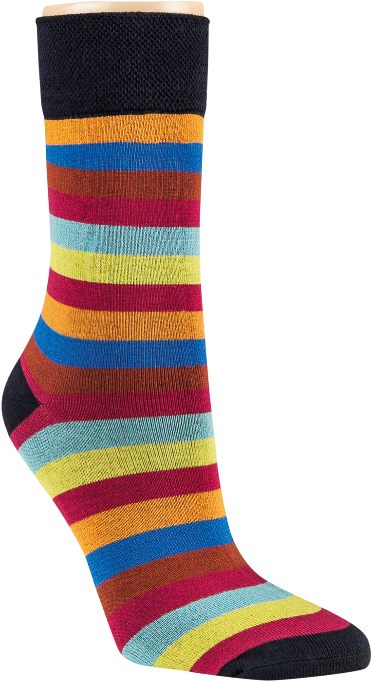 3-15 Paar Bambus Viskose Socken Ringel Softrand ohne Gummi: Bunte gestreifte Socken in Schwarz, Orange, Blau, Braun, Pink, Turkis und Gelb mit weichem Softrand und verstarkter Fußspitze aus atmungsaktiver Bambus-Viskose