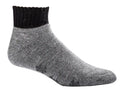 Damansocken sowie Herrensocken aus Alpakawolle ABS Socken hier knöchellang in der Farbe grau abgebildet