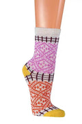 2 oder 4 Paar bunte Norweger Socken mit schönem Hygge Muster mit 90% Baumwolle