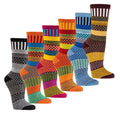 2 Paar fröhlich bunte Wollsocken Socken 45% Wolle für Damen Mädchen gemustert
