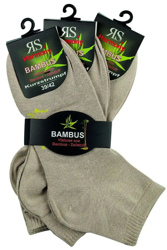 3-15 pares de calcetines cuartos de caña corta de viscosa de bambú beige