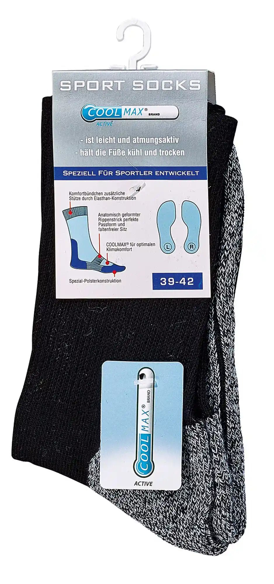 Wandersocken Trekkingsocken Sportsocken Funktionssockenb sind hier im Bündel abgebildet. Die Socken sind so hoch, dass sie das Dein Bein vorm schuh schützen.