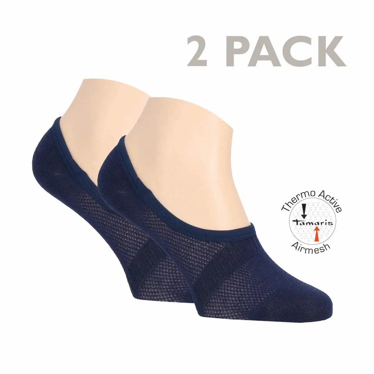 2 pairs of Tamaris women's socks for ballerinas with comfort waistband